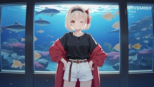 唯美海洋馆少女