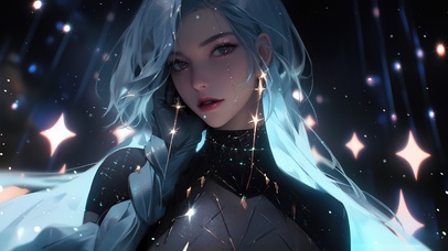 KDA纯欲蓝发女孩