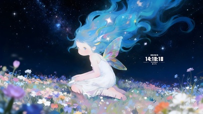 草地上精灵女孩