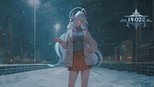 唯美雪景少女