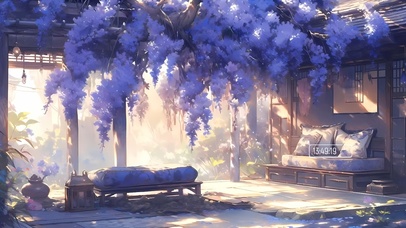 紫藤树下