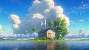 治愈湖心小屋