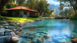 护眼山边清水房屋