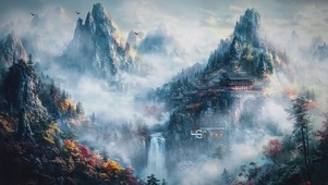唯美仙境AI插画