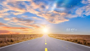 夕阳草原公路