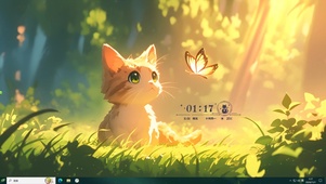抓蝴蝶猫咪