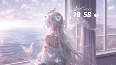 雪墨壁纸丨申鹤丨海天一色丨