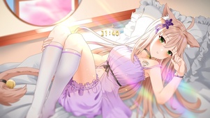 可爱房间猫耳少女