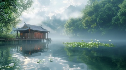 4K 静谧小屋 青山绿水