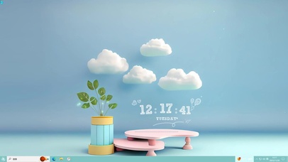 简约3D云朵主题