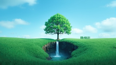 简约护眼绿景桌面