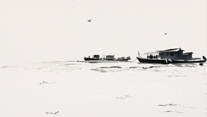 水墨行舟  壁纸