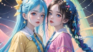 4k可爱长辫女孩