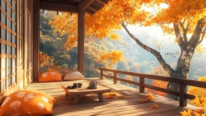 唯美秋天的小屋
