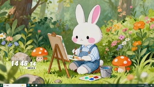 画画小兔子桌面主题