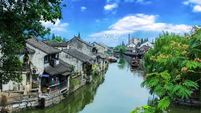 江南烟雨小镇