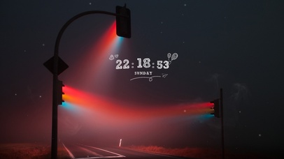 唯美夜晚红绿灯公路