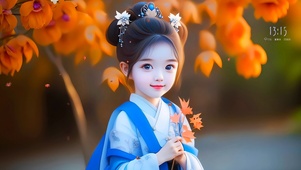 枫树下的女孩