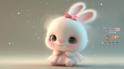 可爱 雪中小兔
