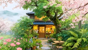 唯美的护眼绿植小屋