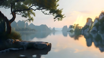 春天自然风景山川河流湖泊山水3