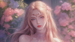 美杜莎，唯美鲜花美女