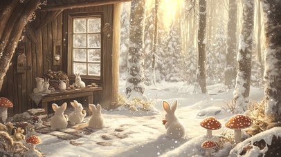 小兔子的冬季午后