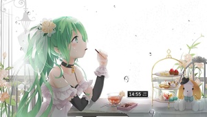 可爱下午茶女孩