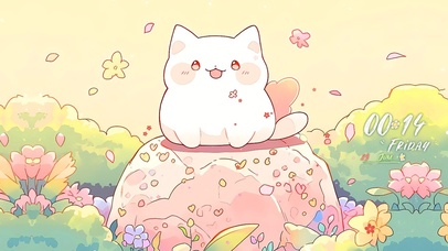 可爱花丛喵星人	