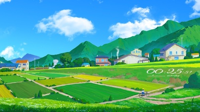 4K唯美治愈绿色护眼动漫村庄