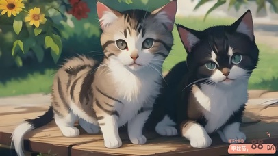 可爱腼腆小猫咪