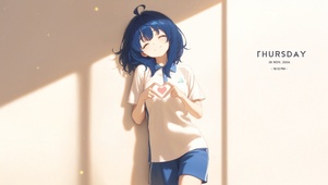唯美比心少女