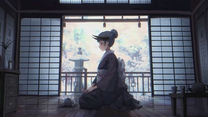 静坐的少女（四季变换）