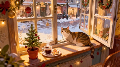 圣诞节窗边风景