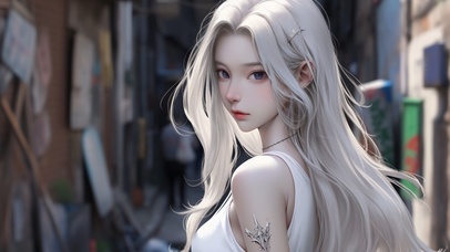 银发冷艳气质御姐