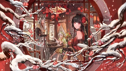 冬季新春冬梅飘落