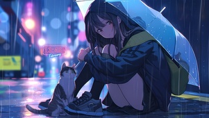 赛博雨夜少女