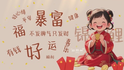 暴富好运发财锦鲤女孩