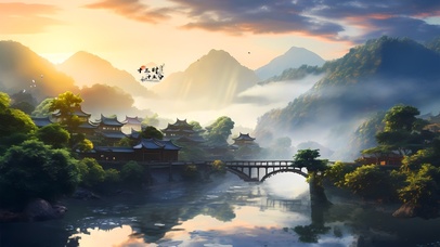 唯美古风意境山水