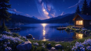 星空林间虫鸣夜