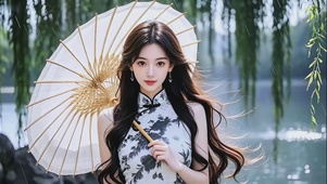 雨中美女姐姐