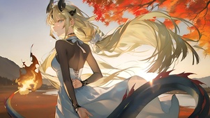 夕阳下的少女-焰影苇草