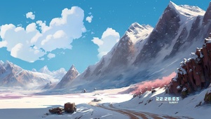 唯美雪山小路