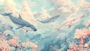梦幻清新淡雅海底世界