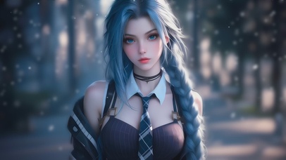 4K雪天浪漫美少女