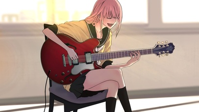 闪耀的弹吉他少女