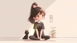 可爱瑜伽女孩