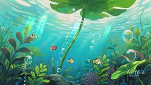 河底绮梦：水草间的鱼儿悠游时光