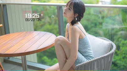 阳台清纯可爱美女