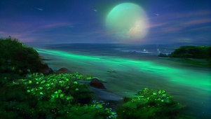 星空下的海
